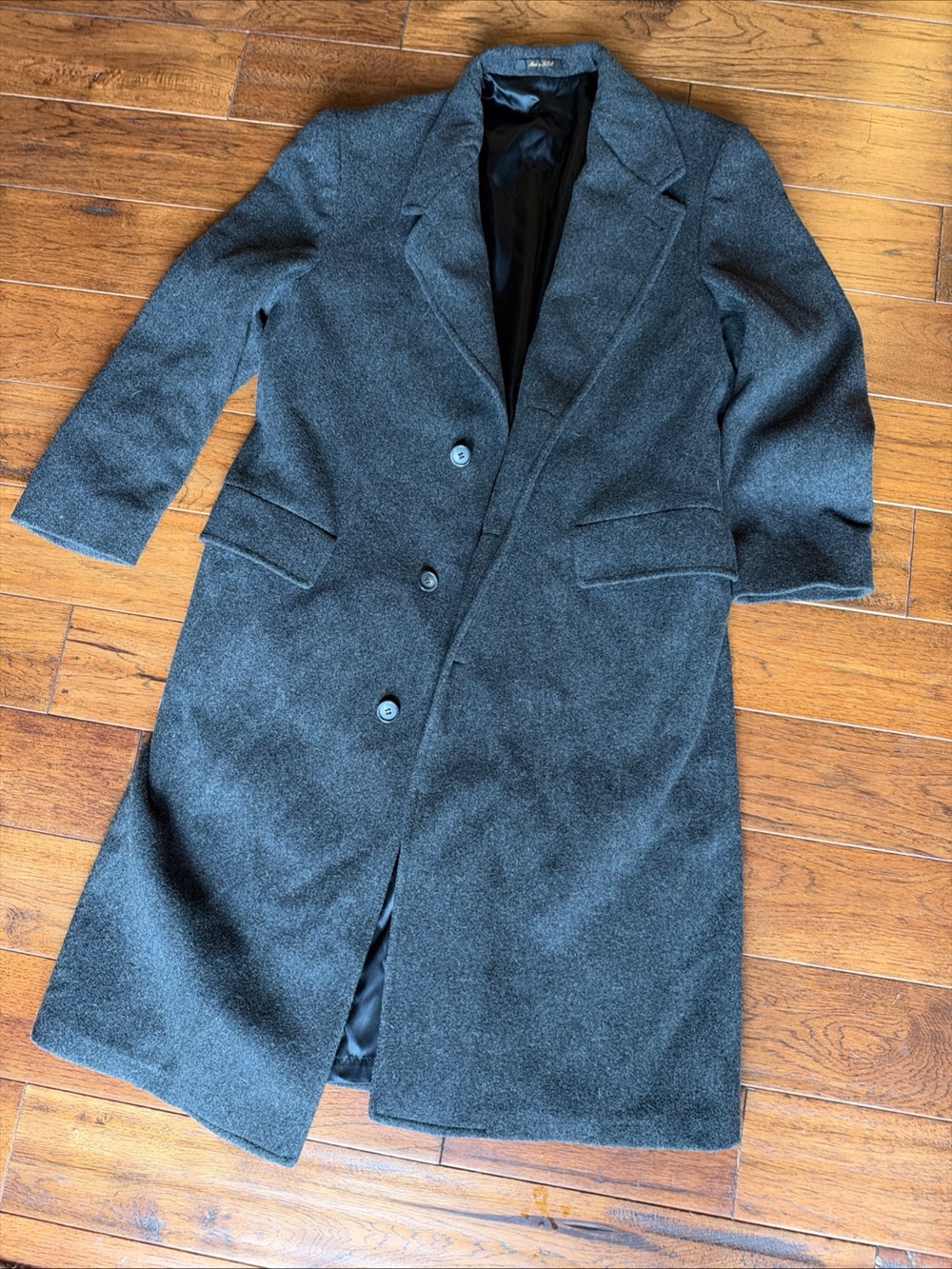 london fog wool coat mens Overcoat Dress Charcoal USA Made 40 Regular